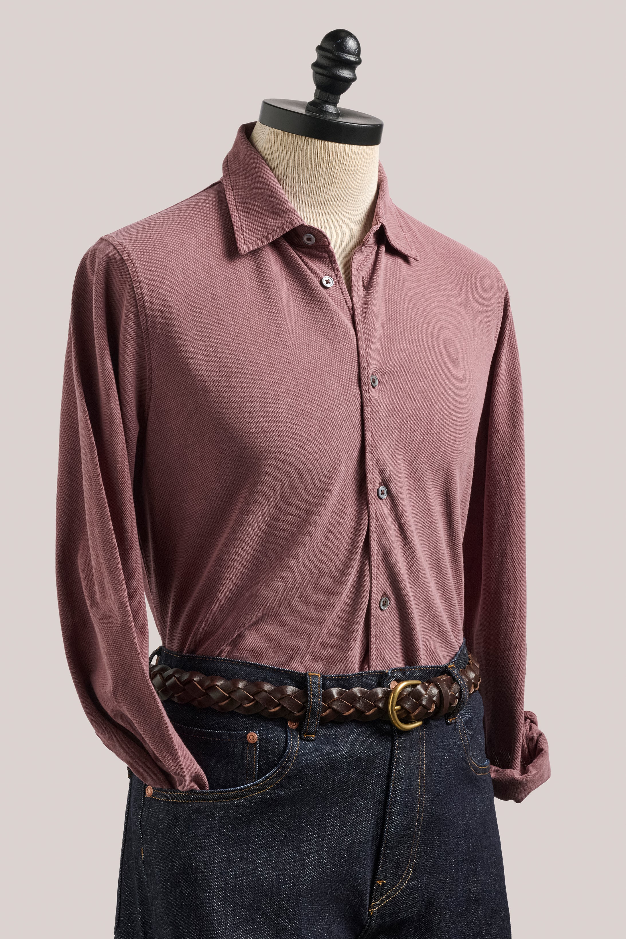Noosa Long Sleeved Pique Cotton Shirt - Barbera
