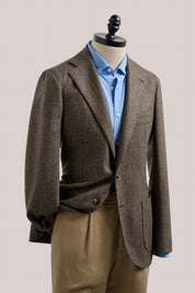 Naples Blazer - Wool/Cashmere - Brown Herringbone
