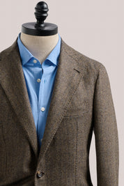 Naples Blazer - Wool/Cashmere - Brown Herringbone