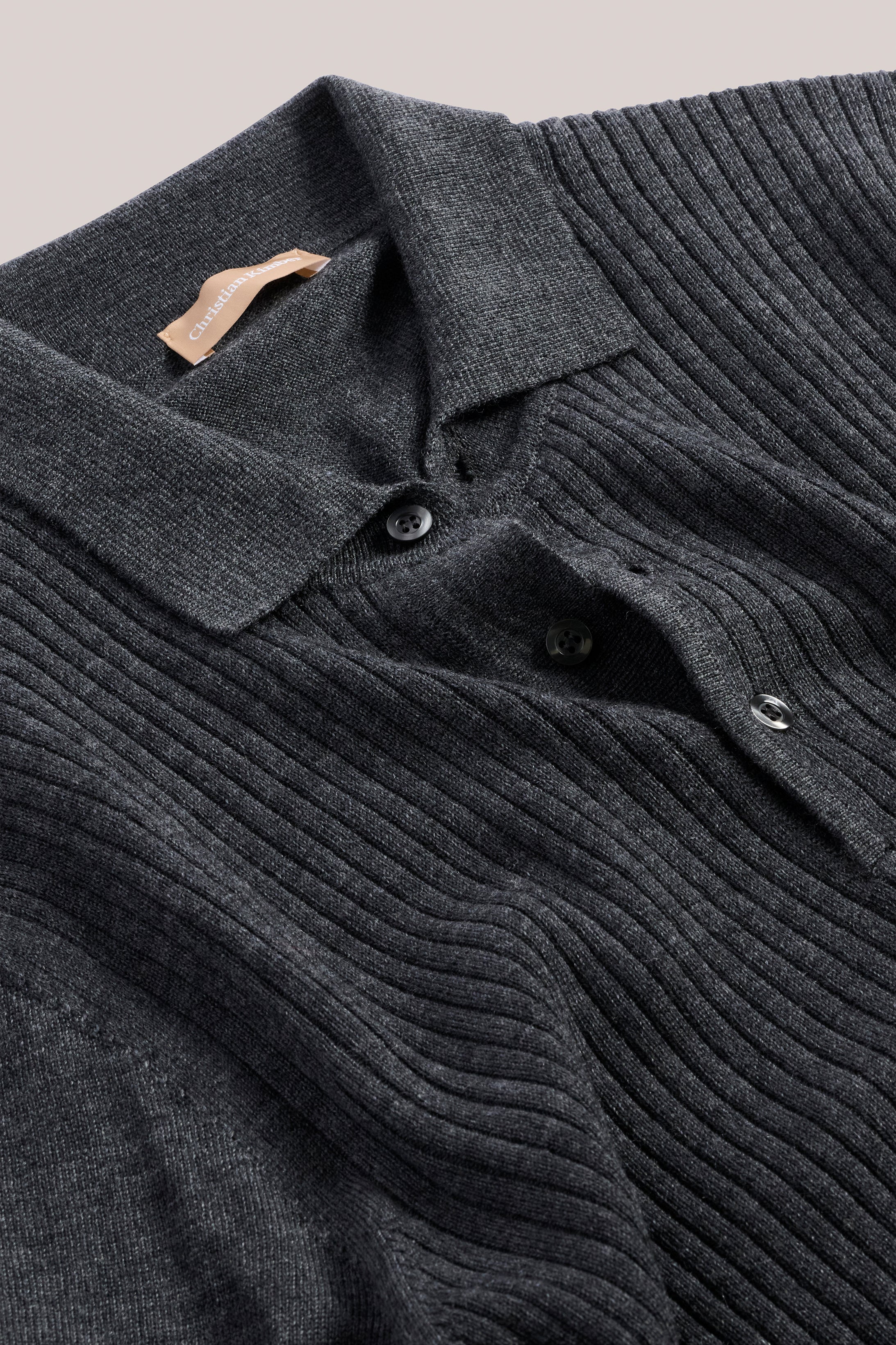 Hampden Merino Wool Polo - Anthracite