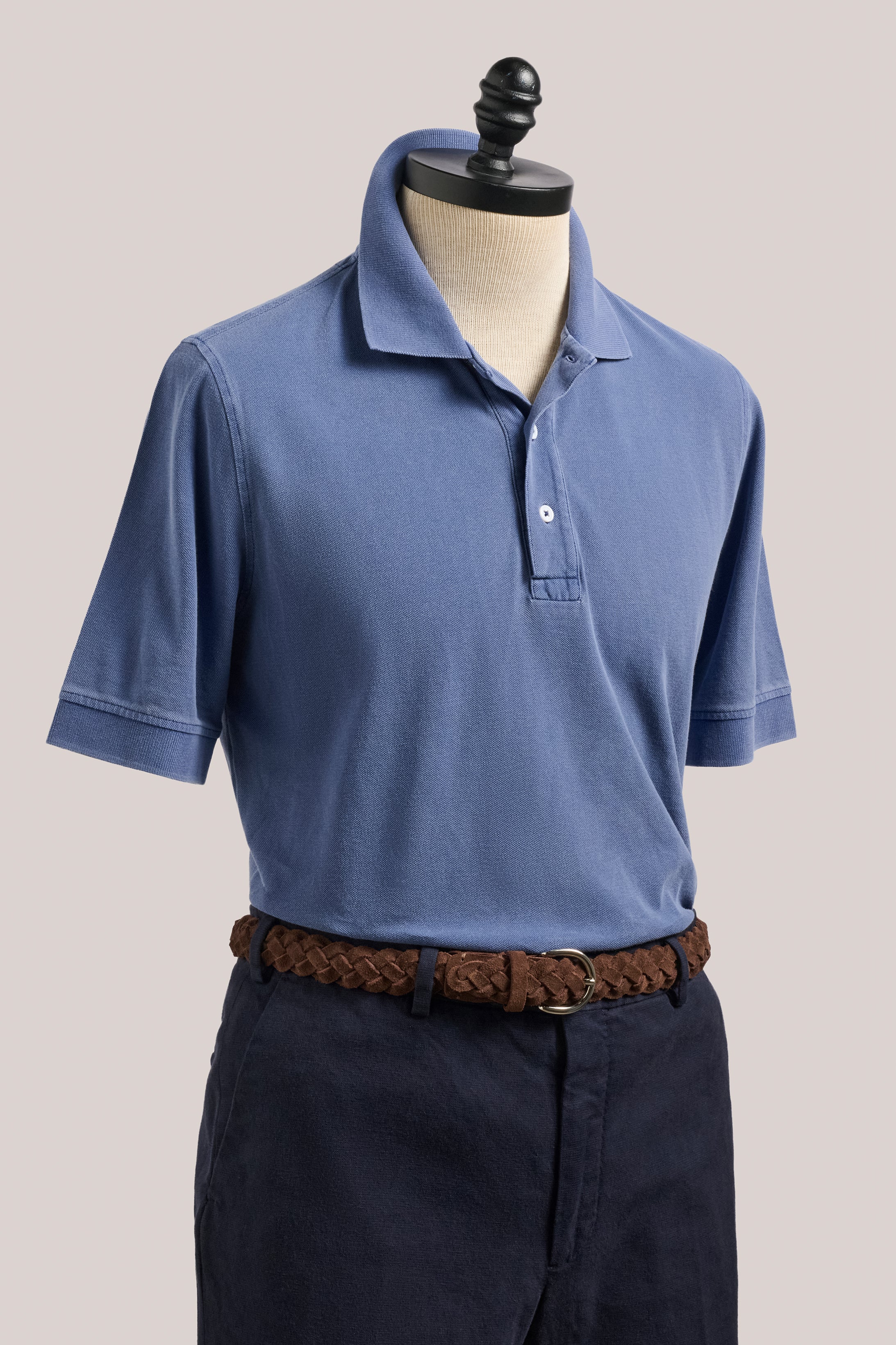 Rosebud Short Sleeved Polo - Garment-Dyed Twilight