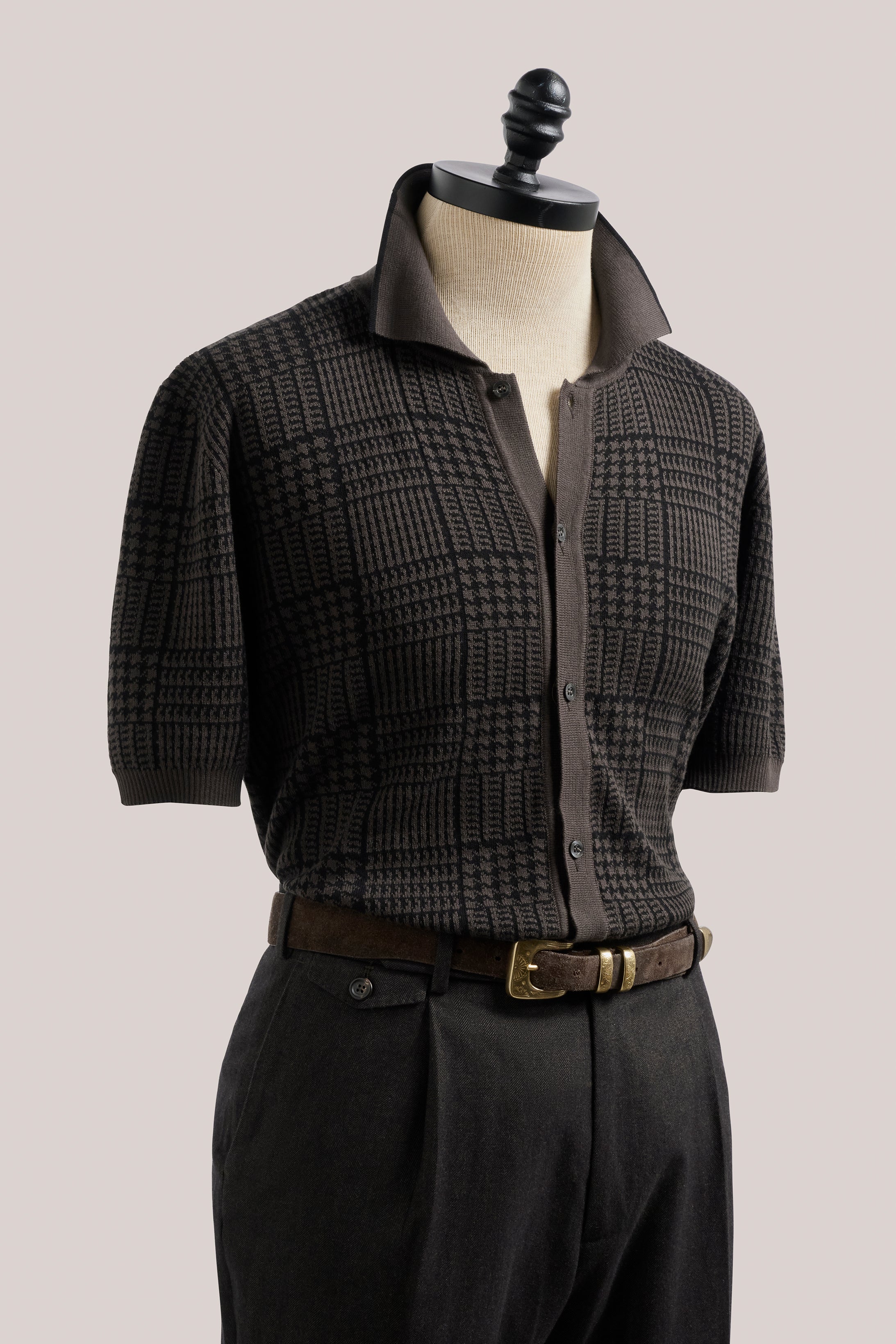 Riviera Short Sleeved Knit Polo - Prince of Wales