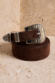 Texas Belt - Suede - Chocolate/Agate