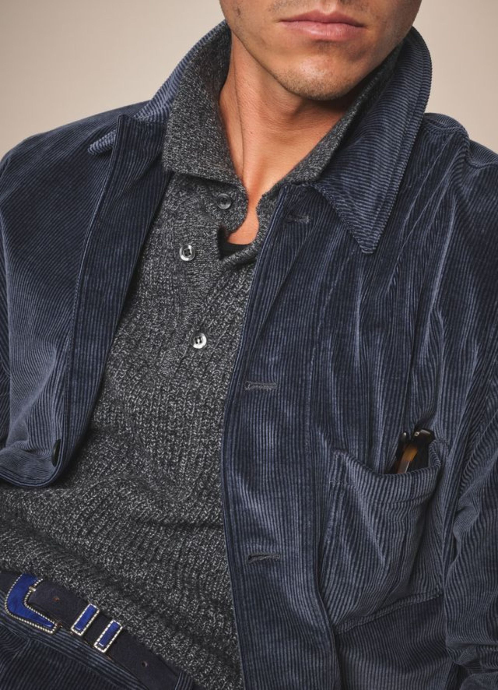 Fitzroy Chore Jacket - Corduroy - Steel Blue