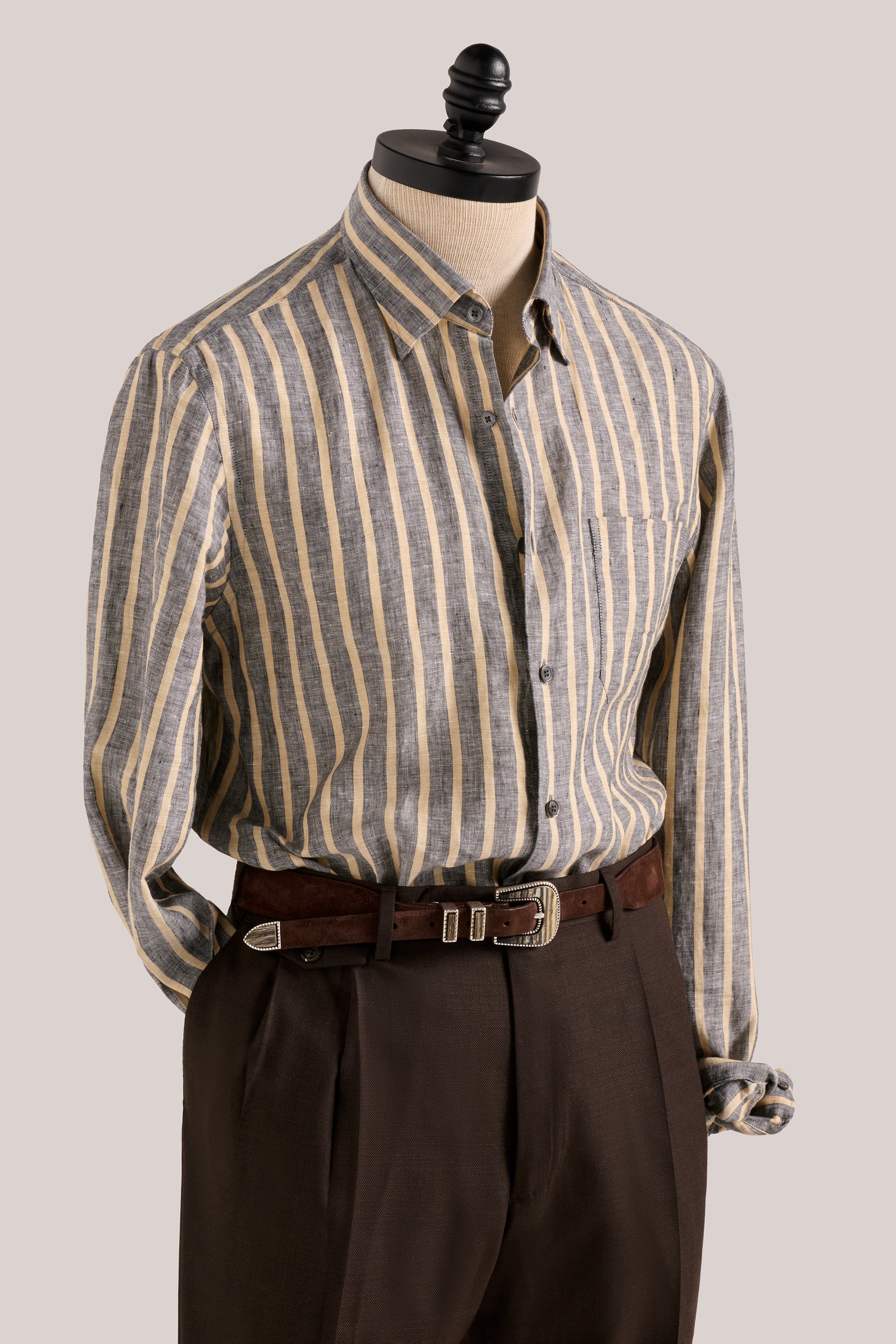 Bronte Linen Shirt - Burnt Cigar