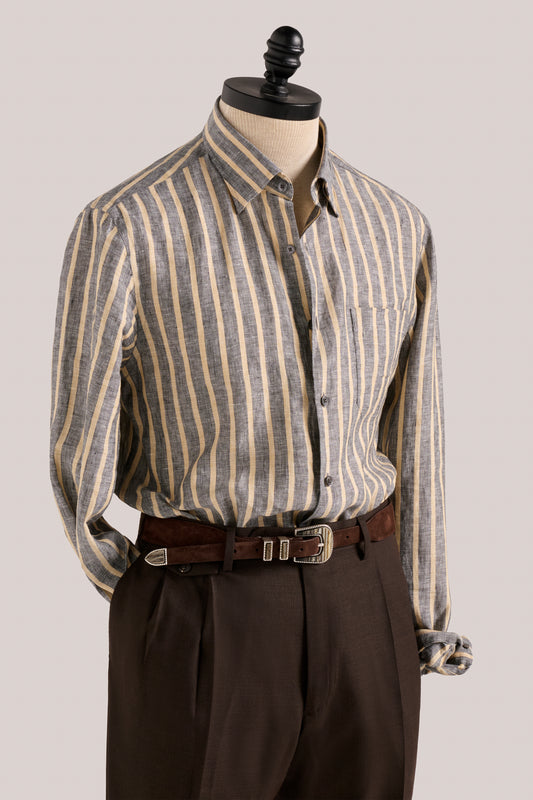 Bronte Linen Shirt - Burnt Cigar