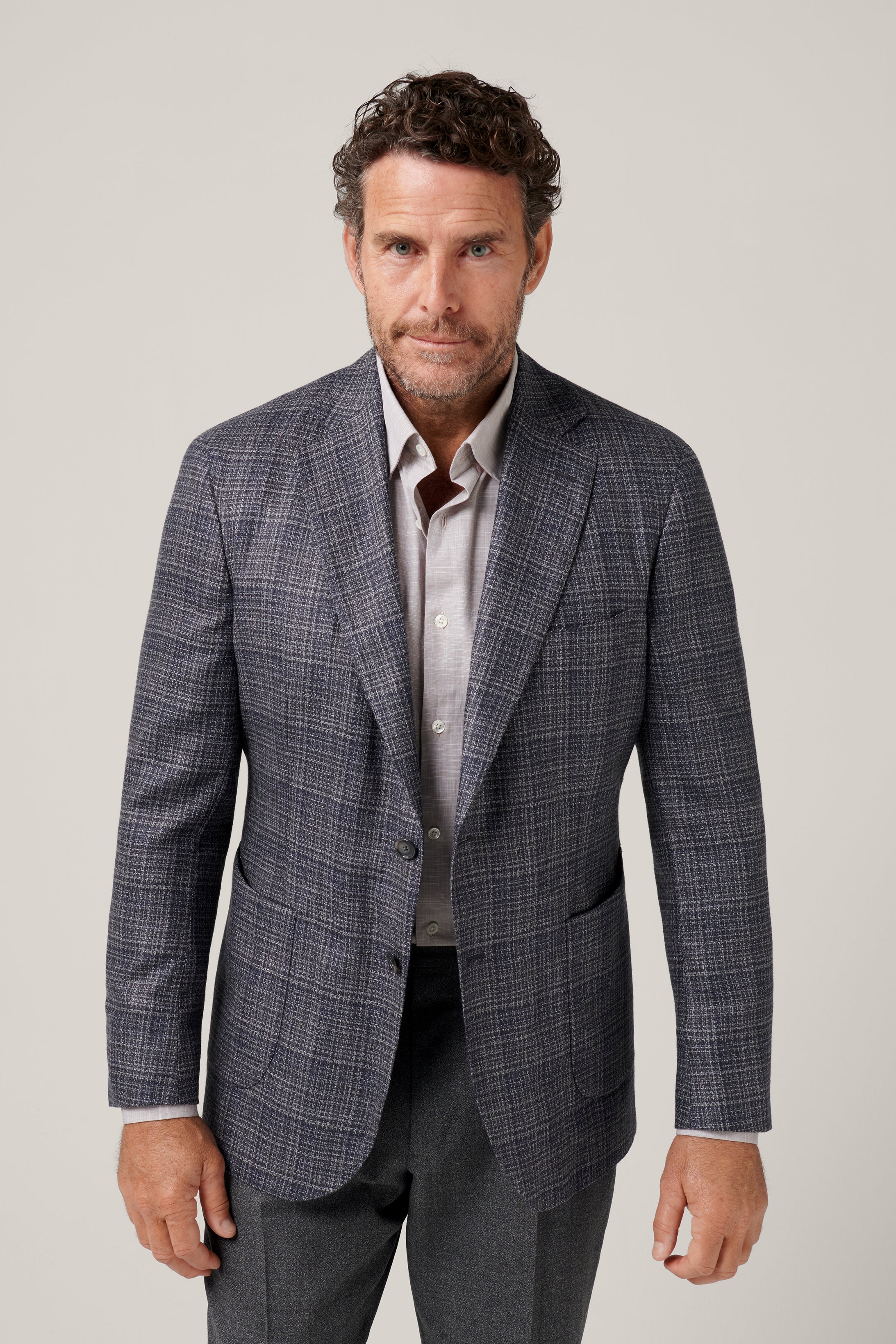 Italian Blazer - Wool/Silk - Melange Charcoal