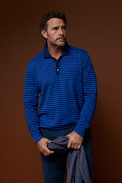 Dulwich Long Sleeved Polo - Blue