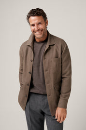 Fitzroy Chore Jacket - Silk/Linen/Cotton - Brown