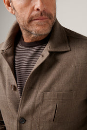 Fitzroy Chore Jacket - Silk/Linen/Cotton - Brown