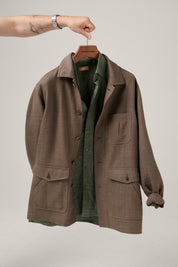 Fitzroy Chore Jacket - Silk/Linen/Cotton - Brown