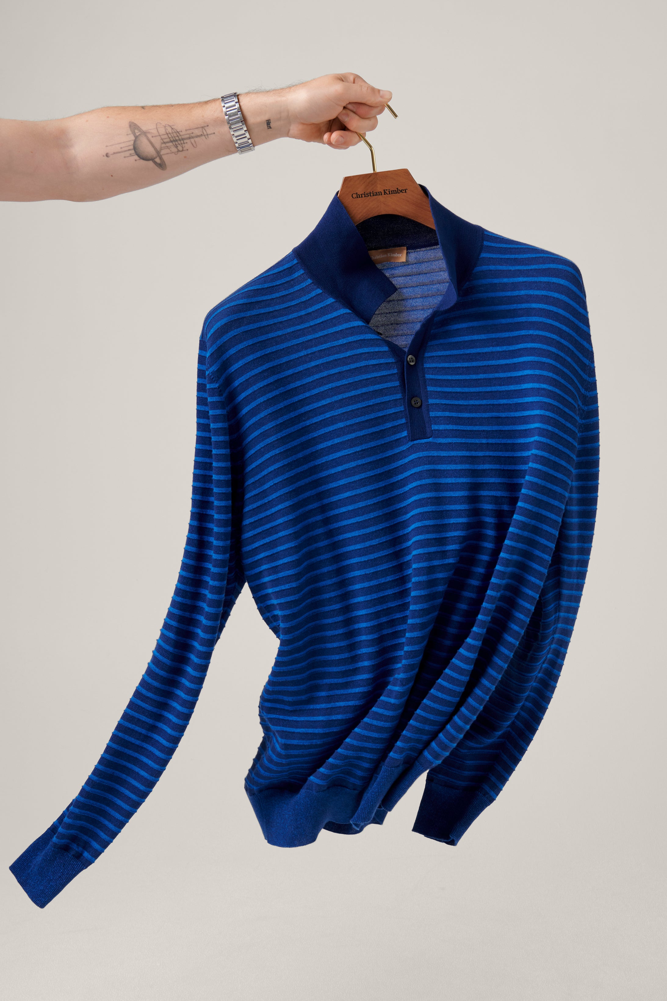 Dulwich Long Sleeved Polo - Blue