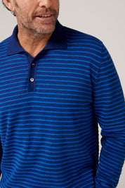 Dulwich Long Sleeved Polo - Blue