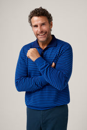 Dulwich Long Sleeved Polo - Blue