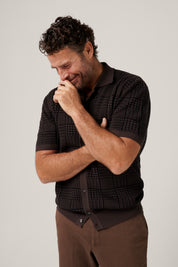 Riviera Short Sleeved Knit Polo - Prince of Wales