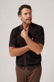 Riviera Short Sleeved Knit Polo - Prince of Wales