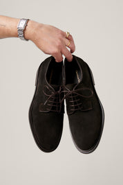 Flinders Derby Shoe - Chocolate Suede