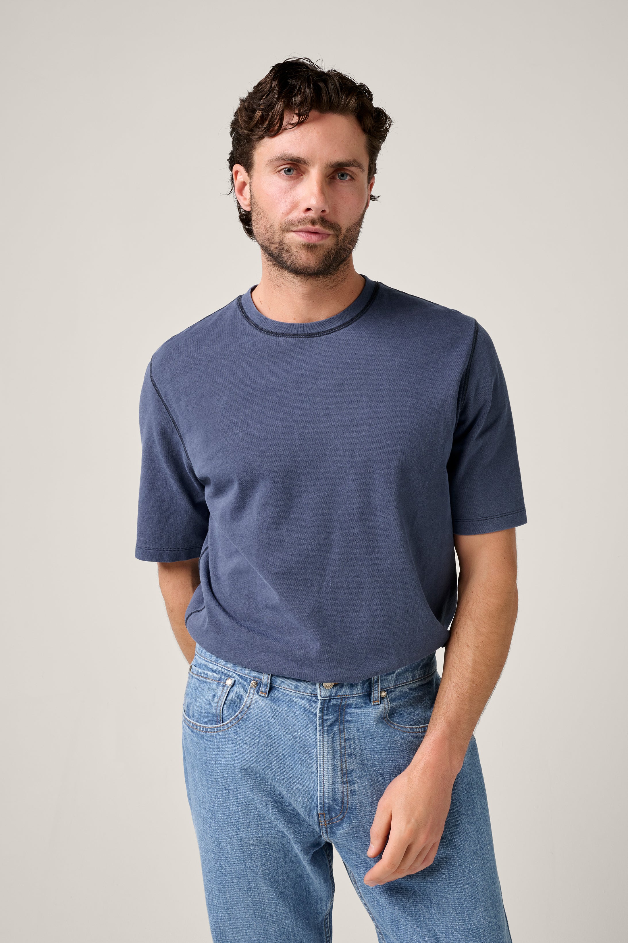 Coolum T-Shirt - Vintage Wash Indigo