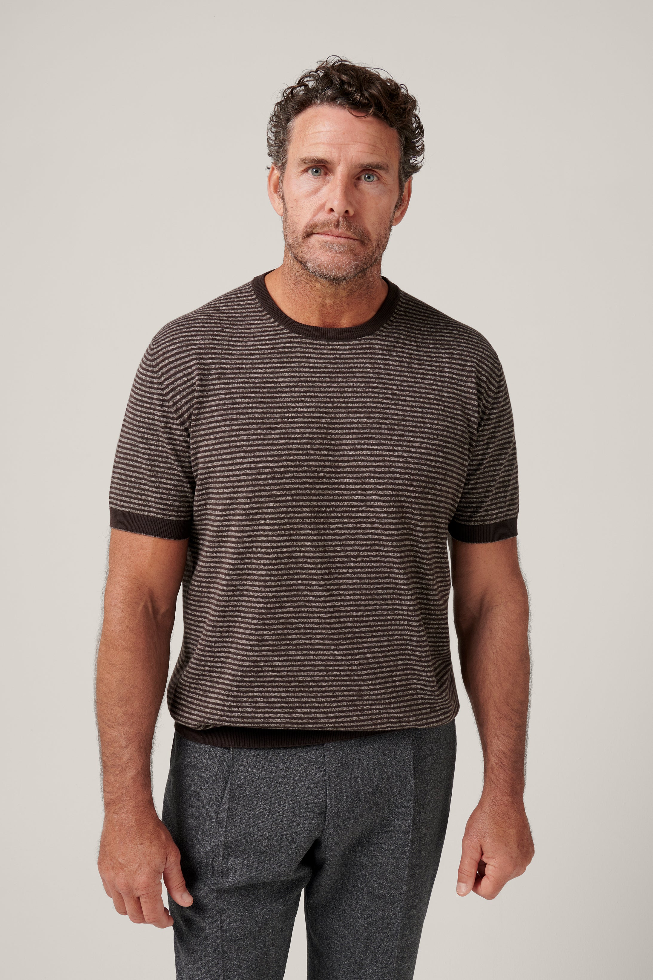 Cullen Knit T-Shirt - Bark Brown