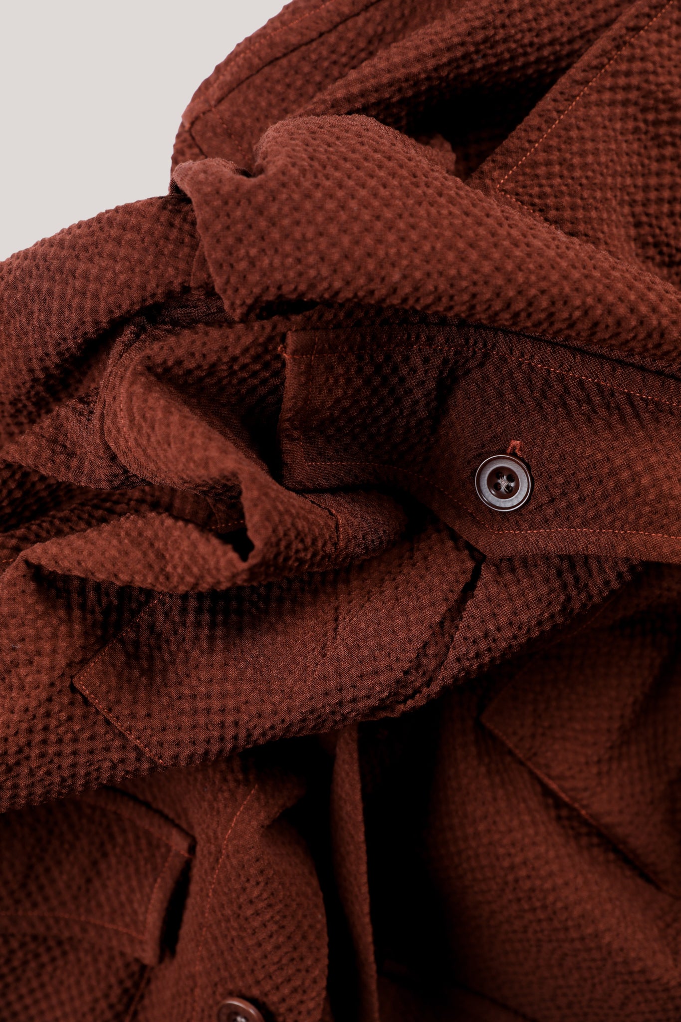 Clifton Seersucker Overshirt Virgin Wool and Mohair - Amaro