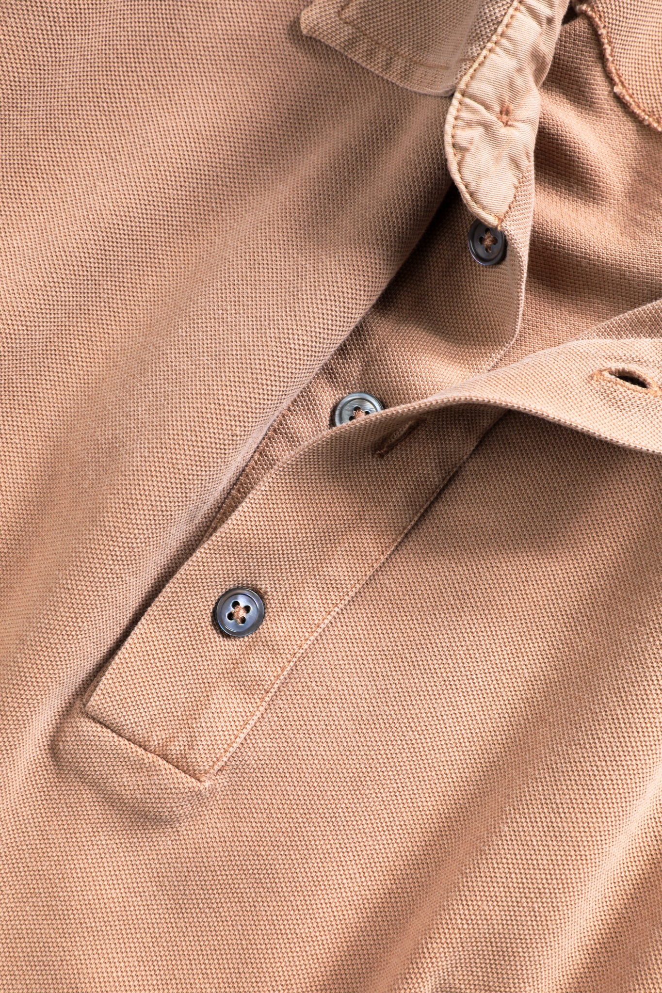 Hastings Long Sleeved Polo - Garment-Dyed Oatmeal