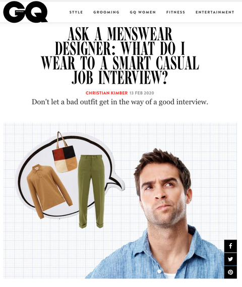 Our Monthly GQ Article: Ask A Menswear Designer: What Should Be My First Investment Purchase?