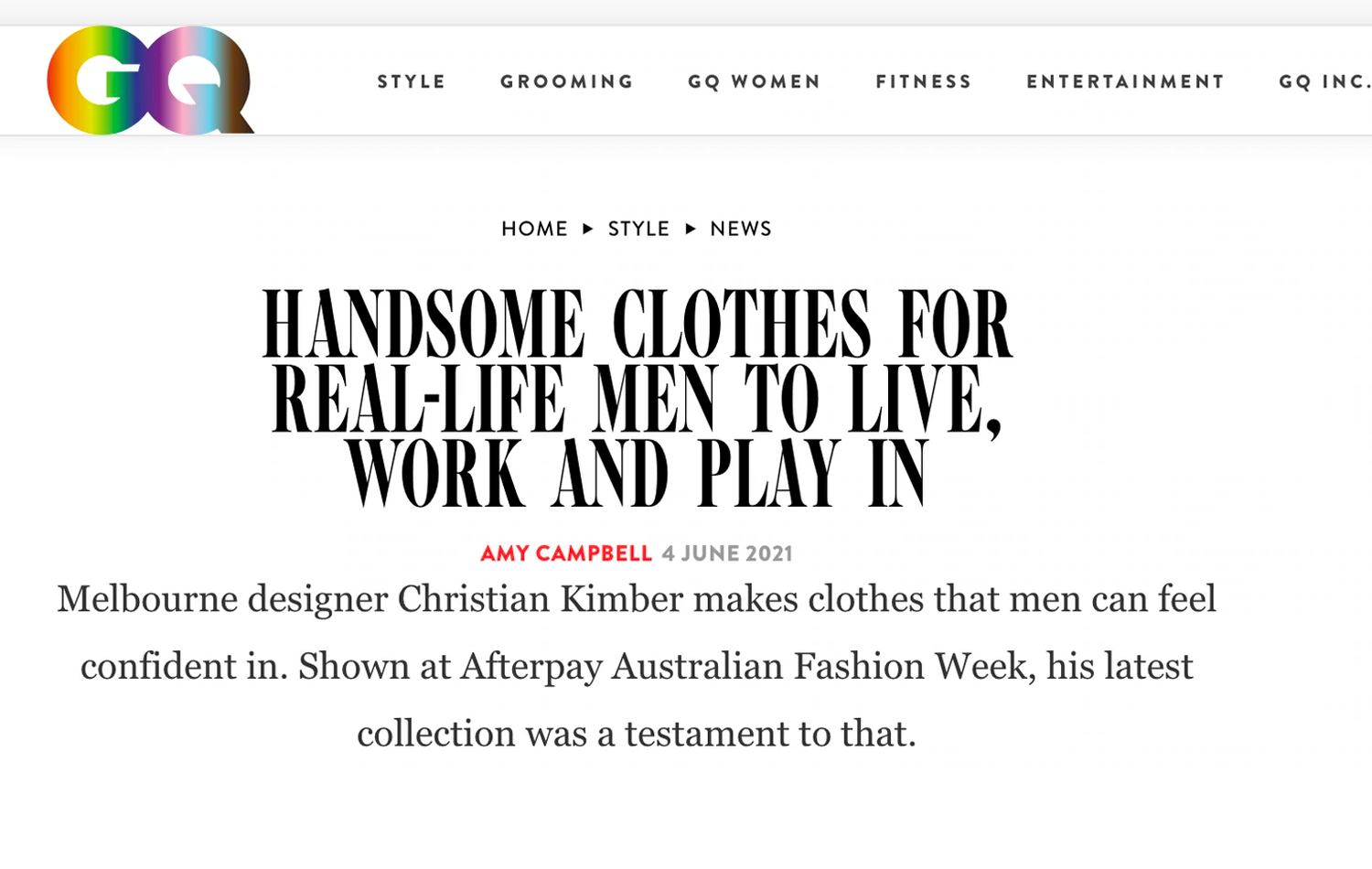 GQ - Handsome clothes for real-life men to live, work and play in.