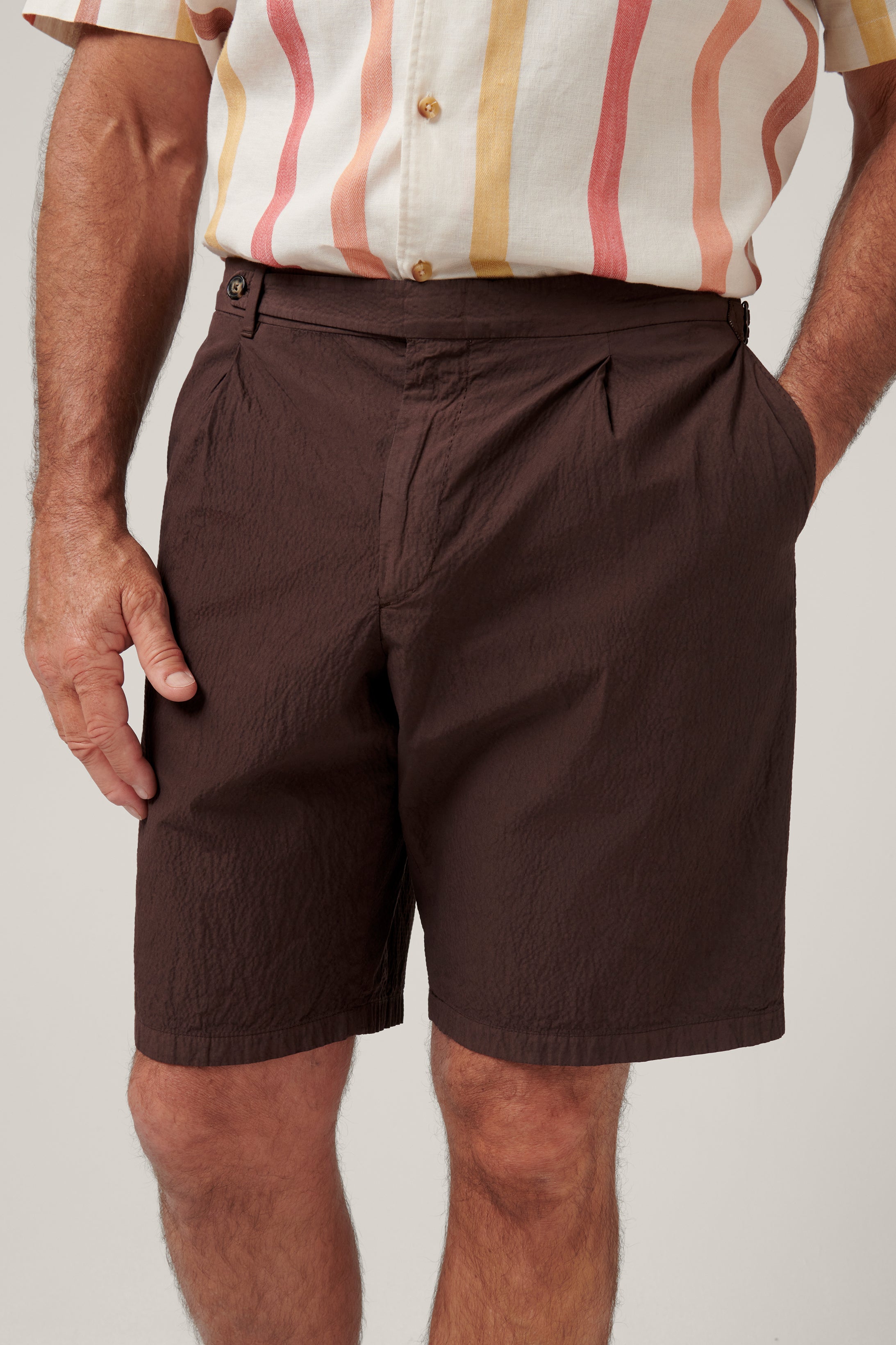 Paperweight Seersucker Shorts - Chocolate