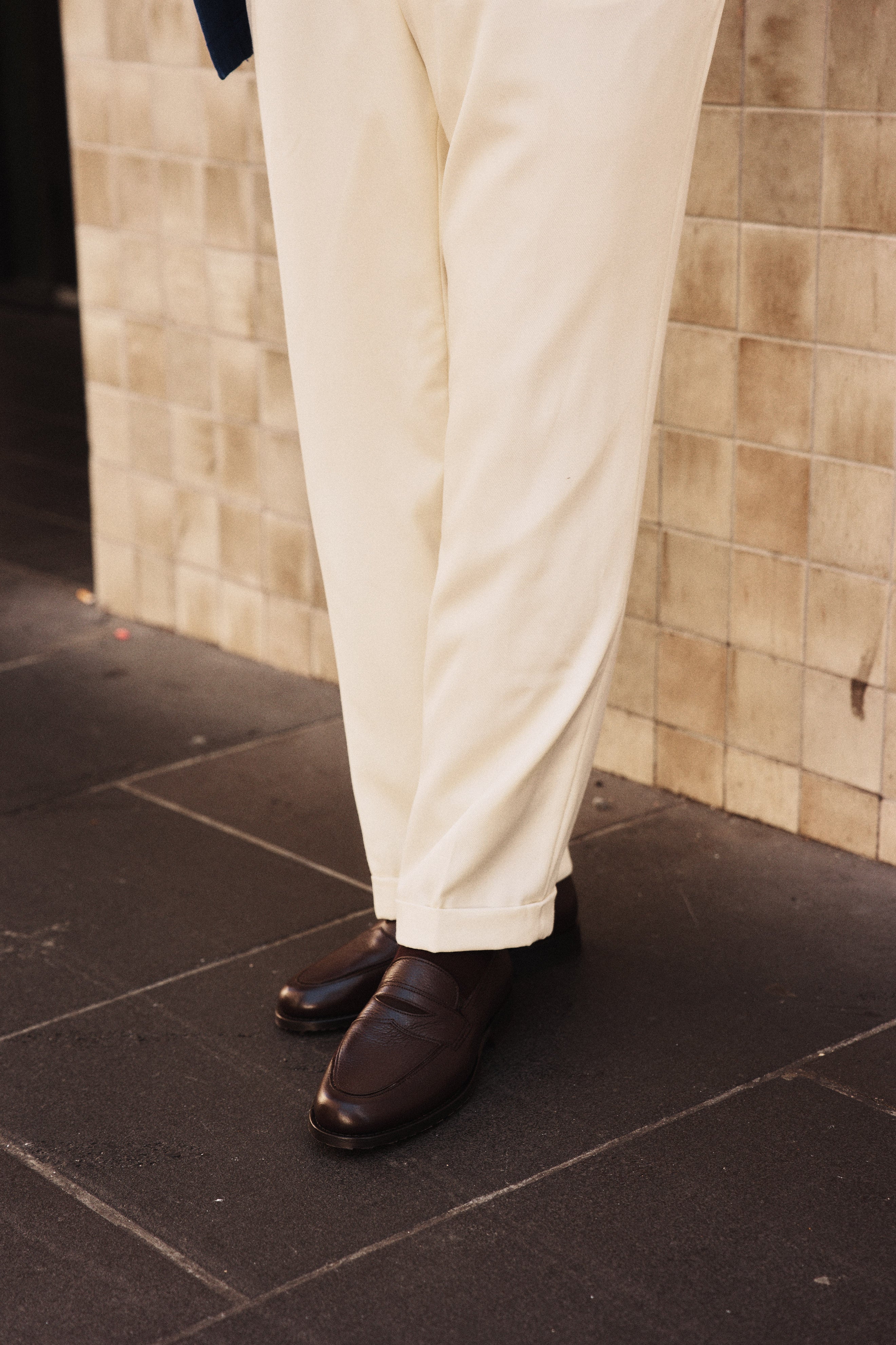 Russell Loafer - Elastic Grain Leather - Chocolate