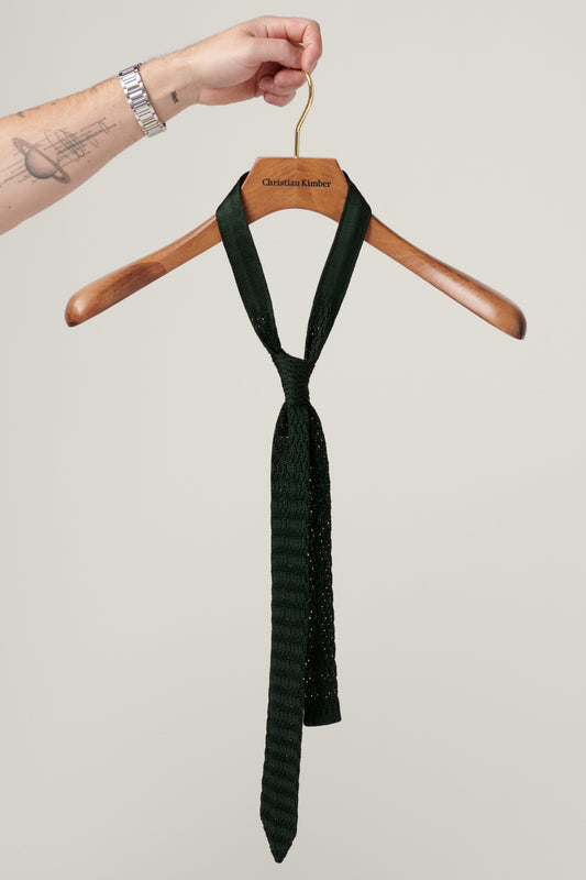 Knitted Silk Tie - Pine