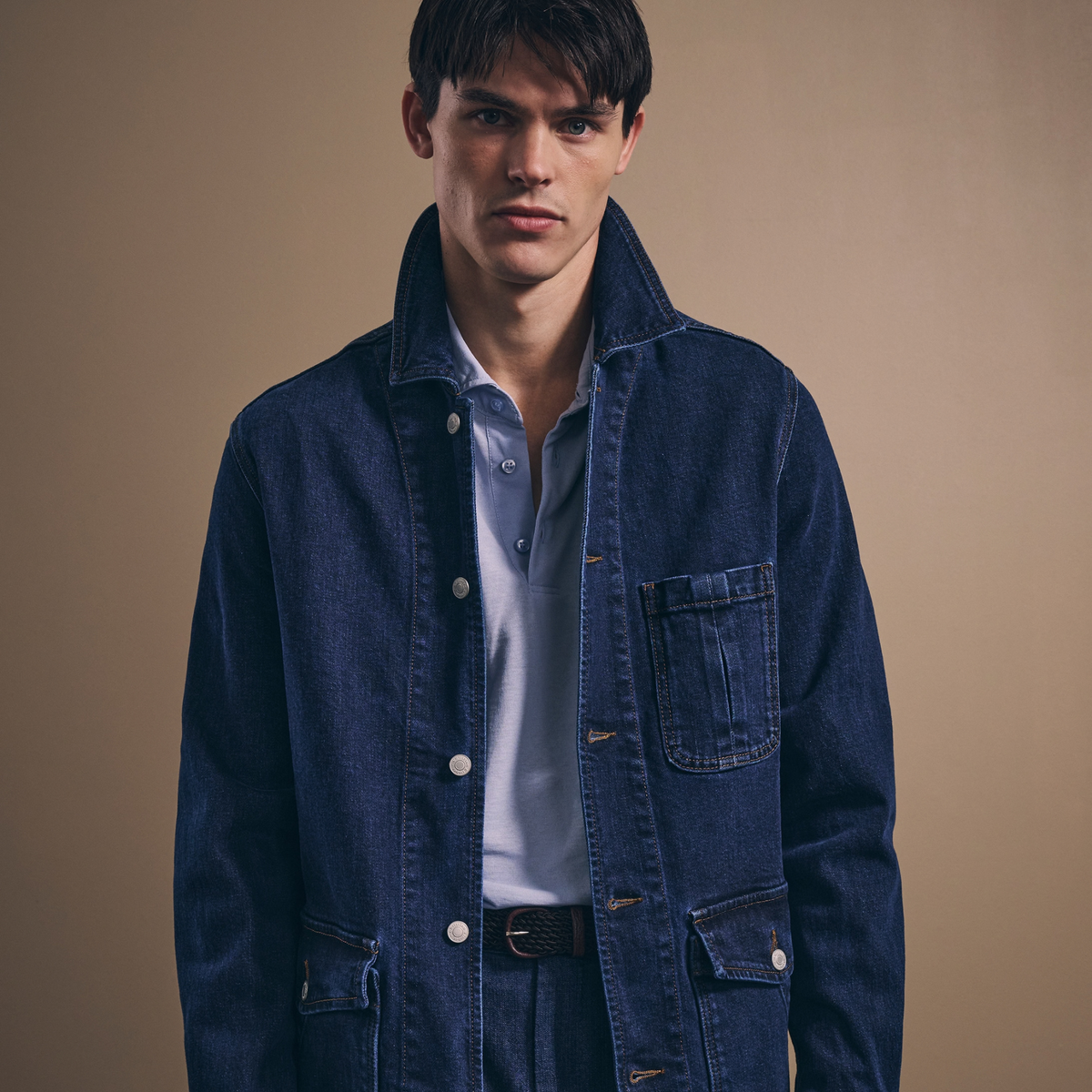 Fitzroy Chore Jacket - Italian Denim - Mid Blue Wash