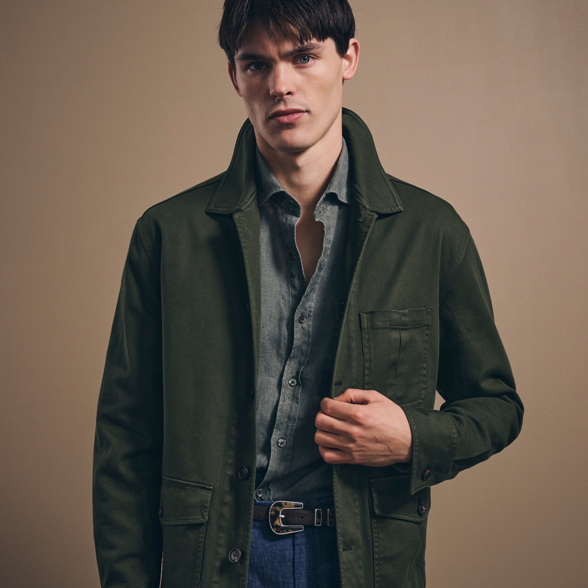 Fitzroy Chore Jacket - Garment-Dyed Cotton - Khaki Green