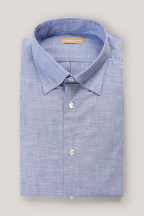 Italian Chambray Shirt - Cornflower Blue
