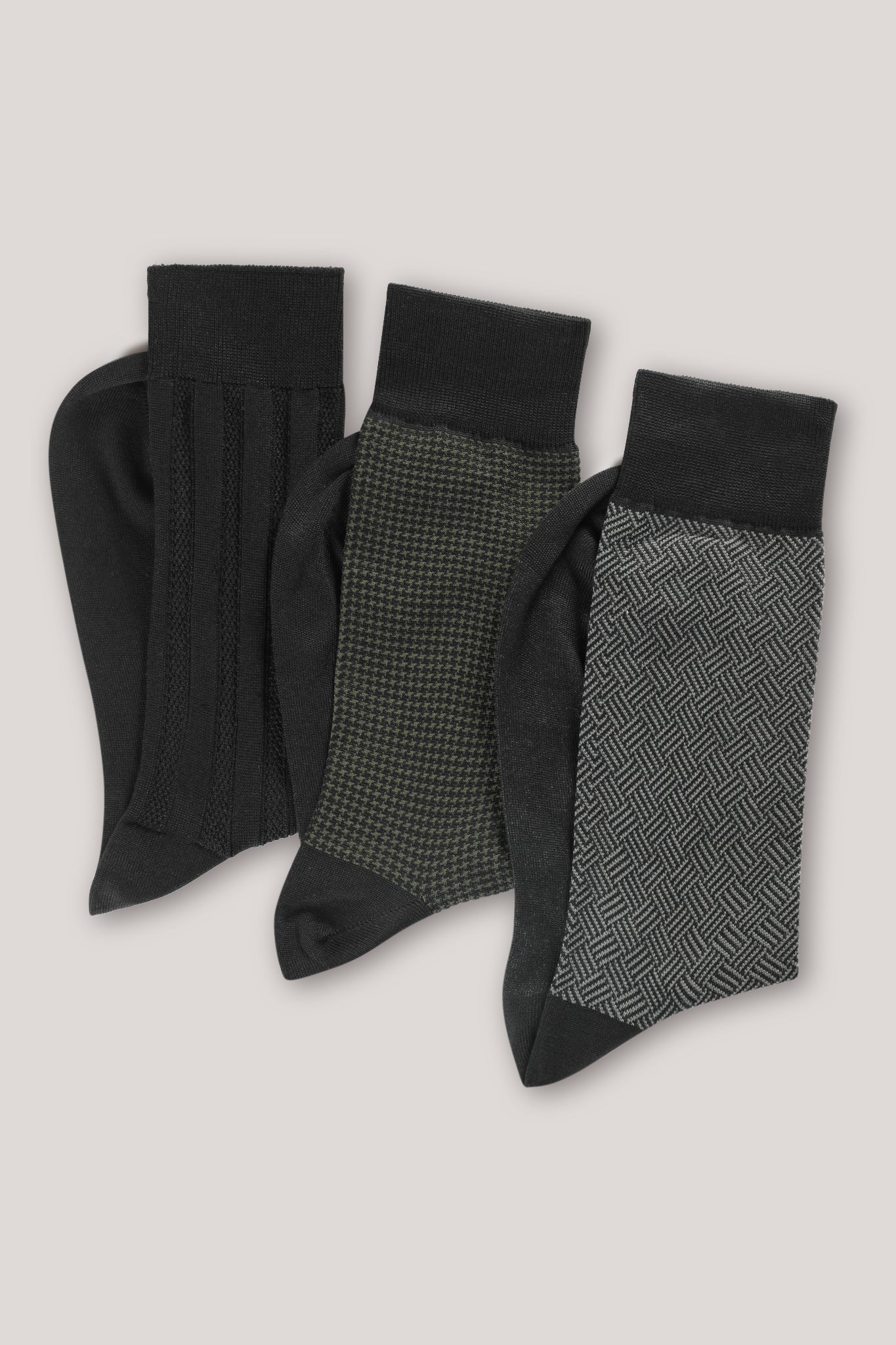 Textured Socks - 3 Pack Black