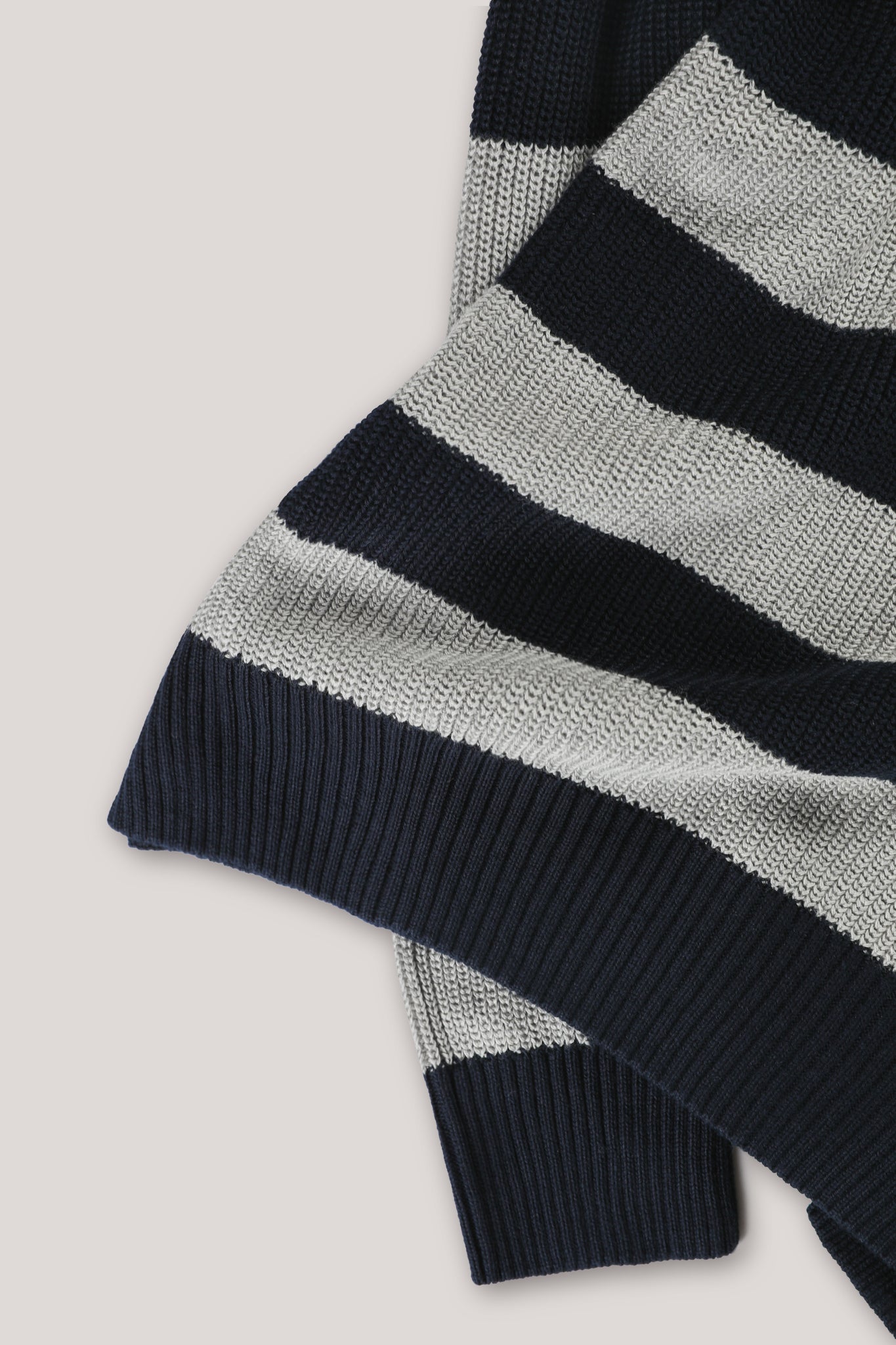 Merricks Raglan Polo Stripes - Navy and Grey