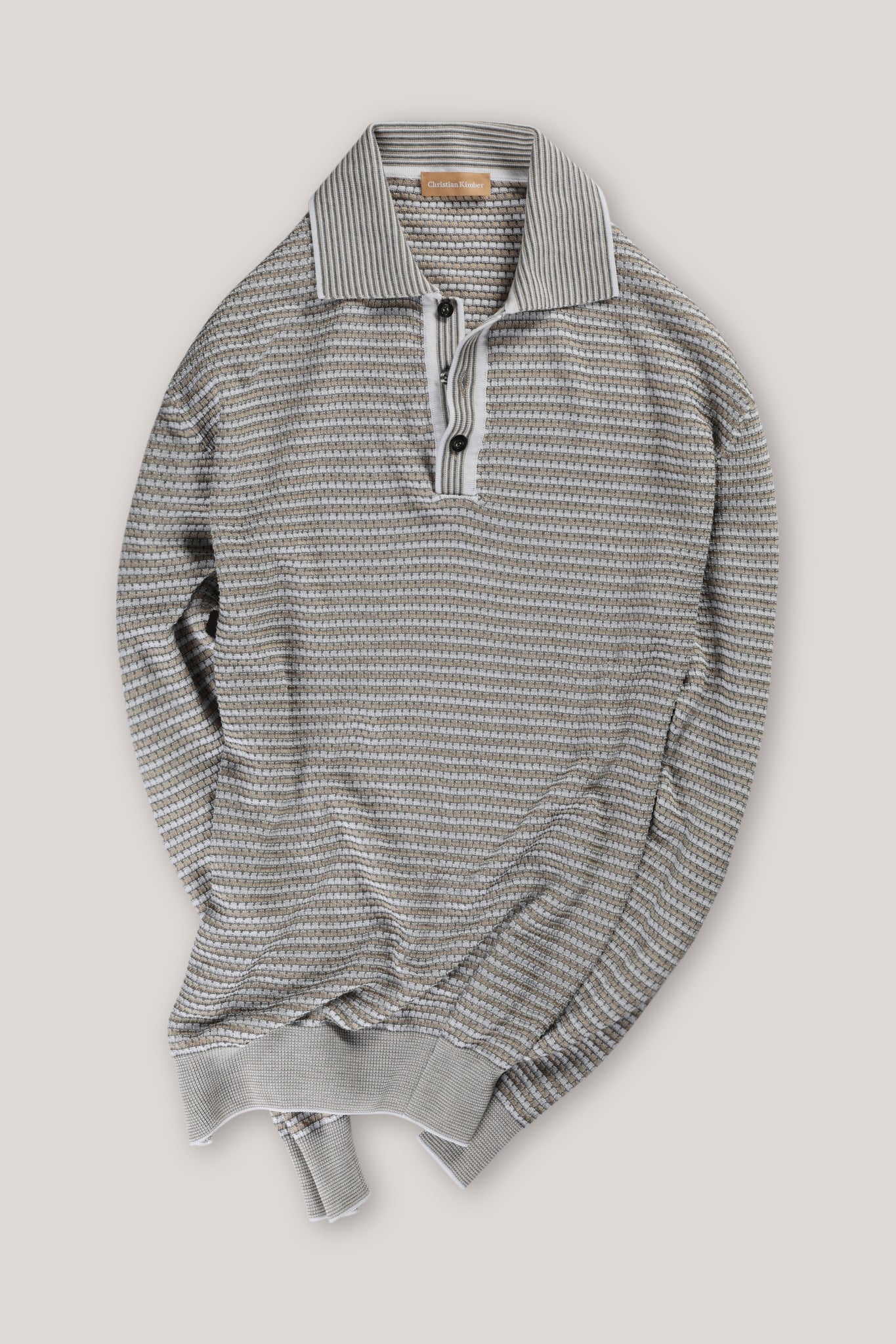 Inverloch Ice Cotton Long Sleeved Polo - Sand