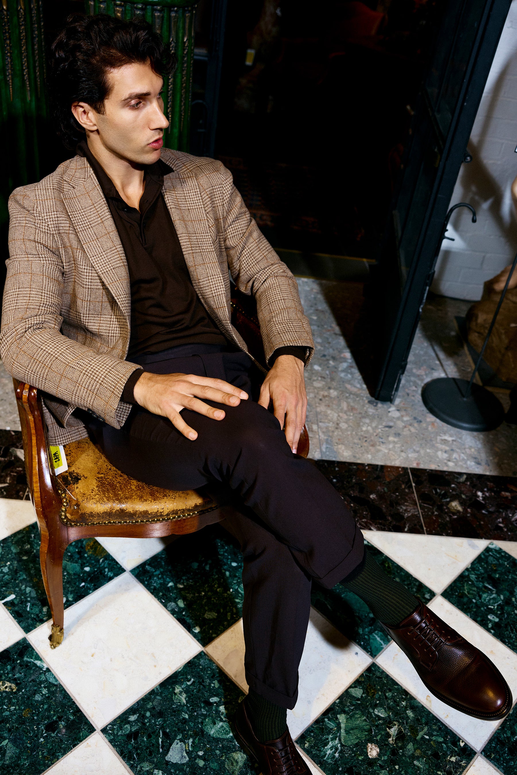 Architects Unstructured Blazer -  Wool & Cashmere - Sand Prince of Wales