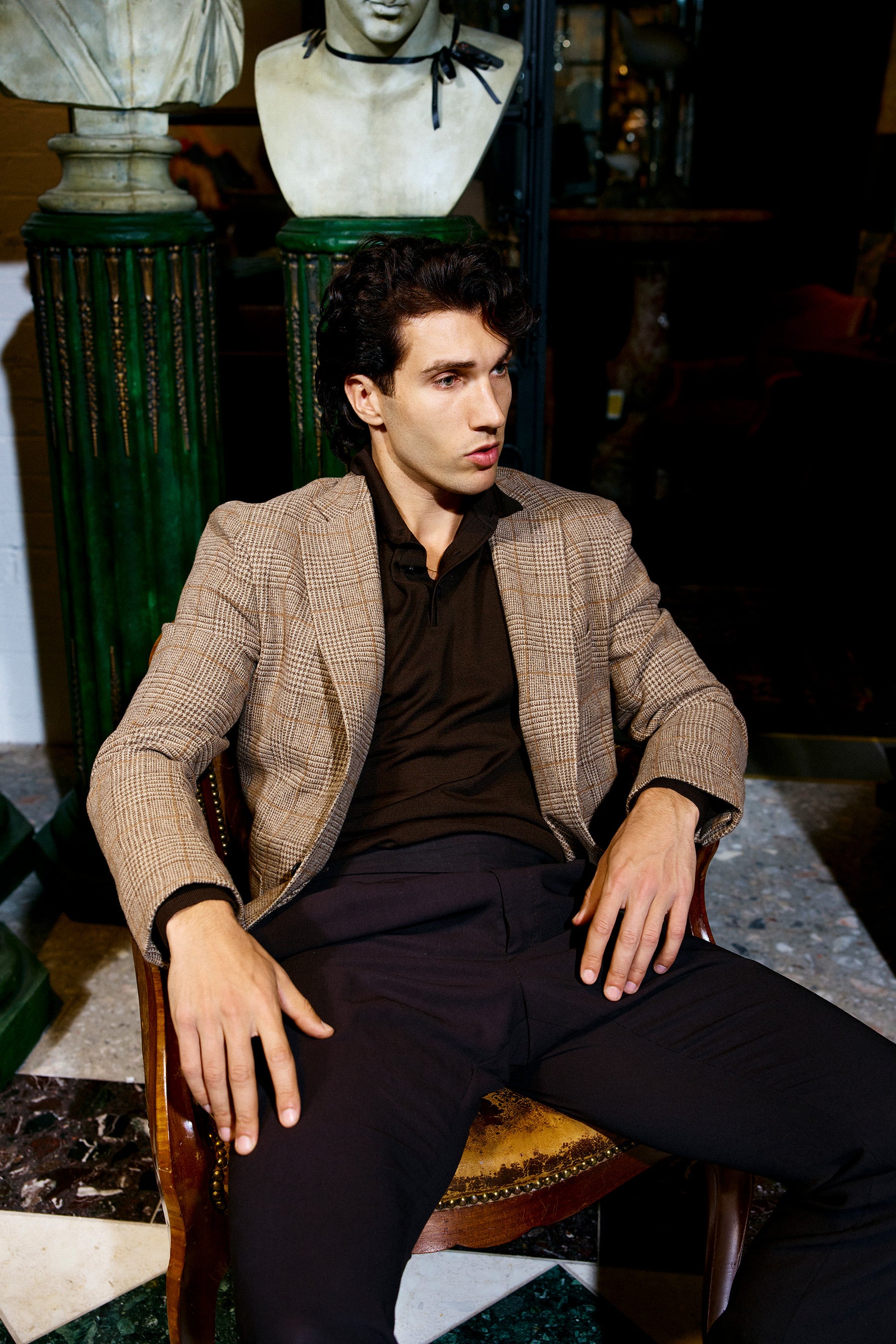 Architects Unstructured Blazer -  Wool & Cashmere - Sand Prince of Wales
