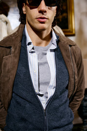 Kirk's Wool Zip Cardigan - Charcoal