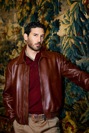 Leather Bomber - Burnt Caramel - Pre-Order