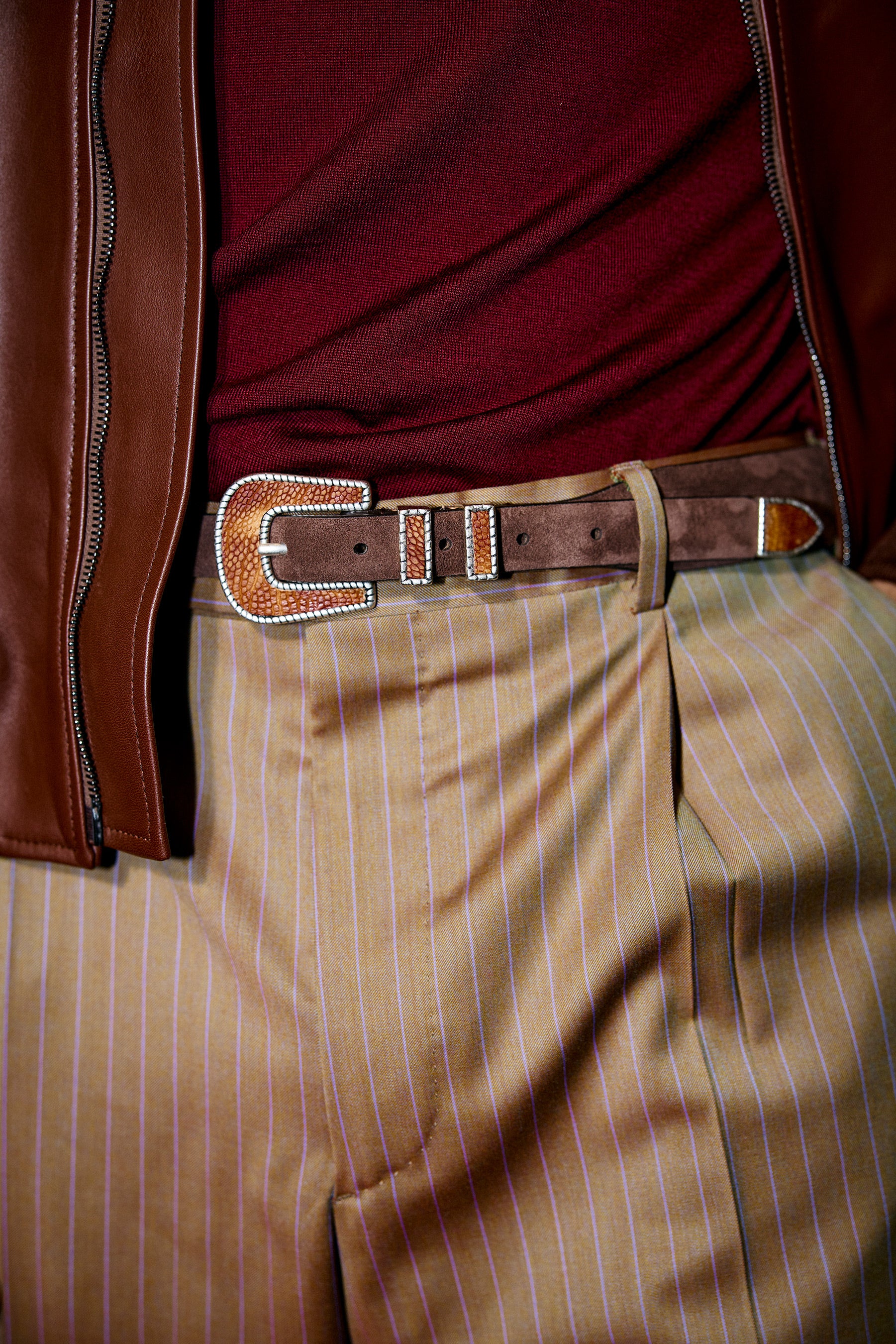 Texas Belt - Suede/Leather - Tobacco