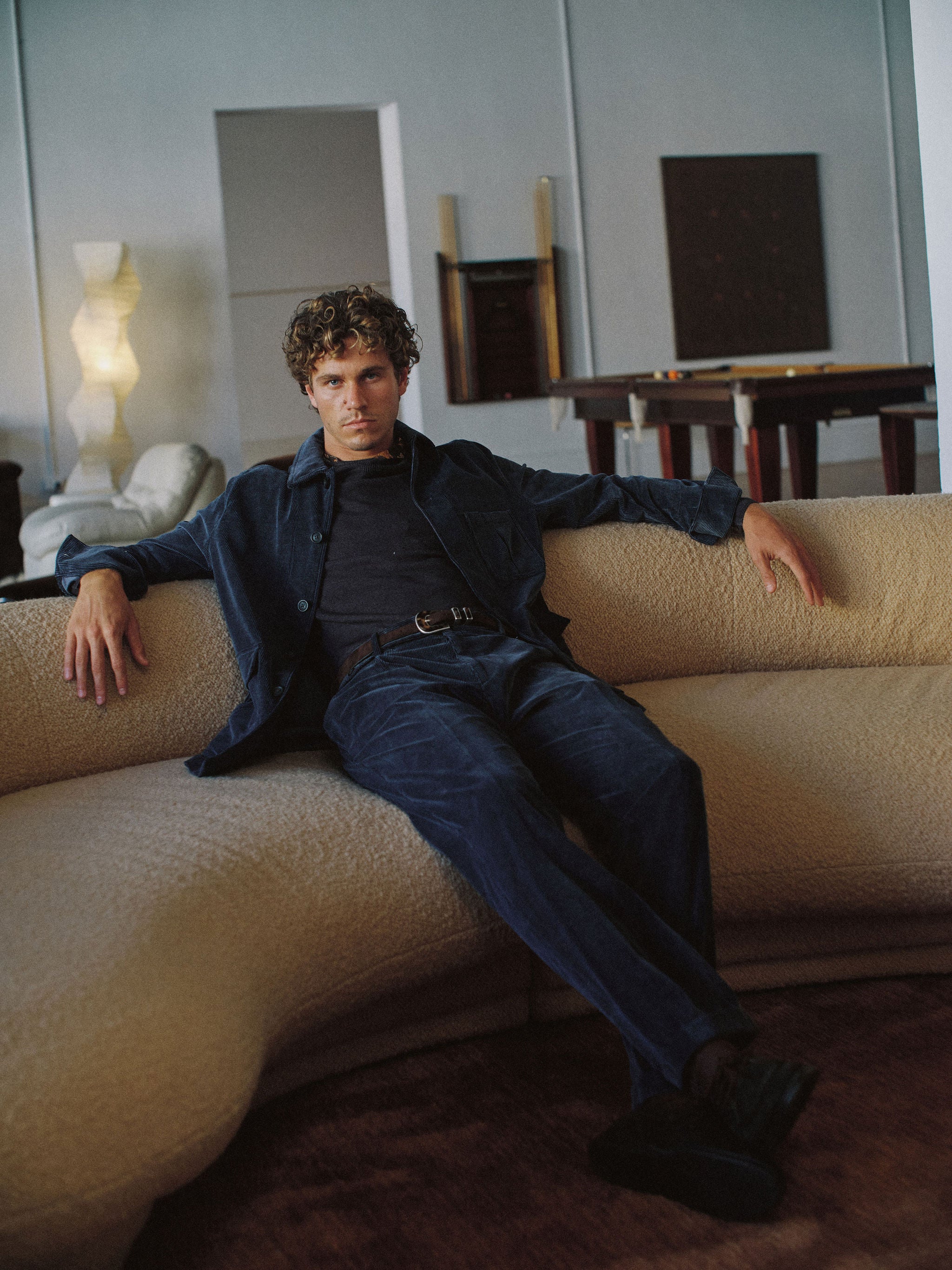 Corduroy Trouser - Cotton And Wool - Steel Blue