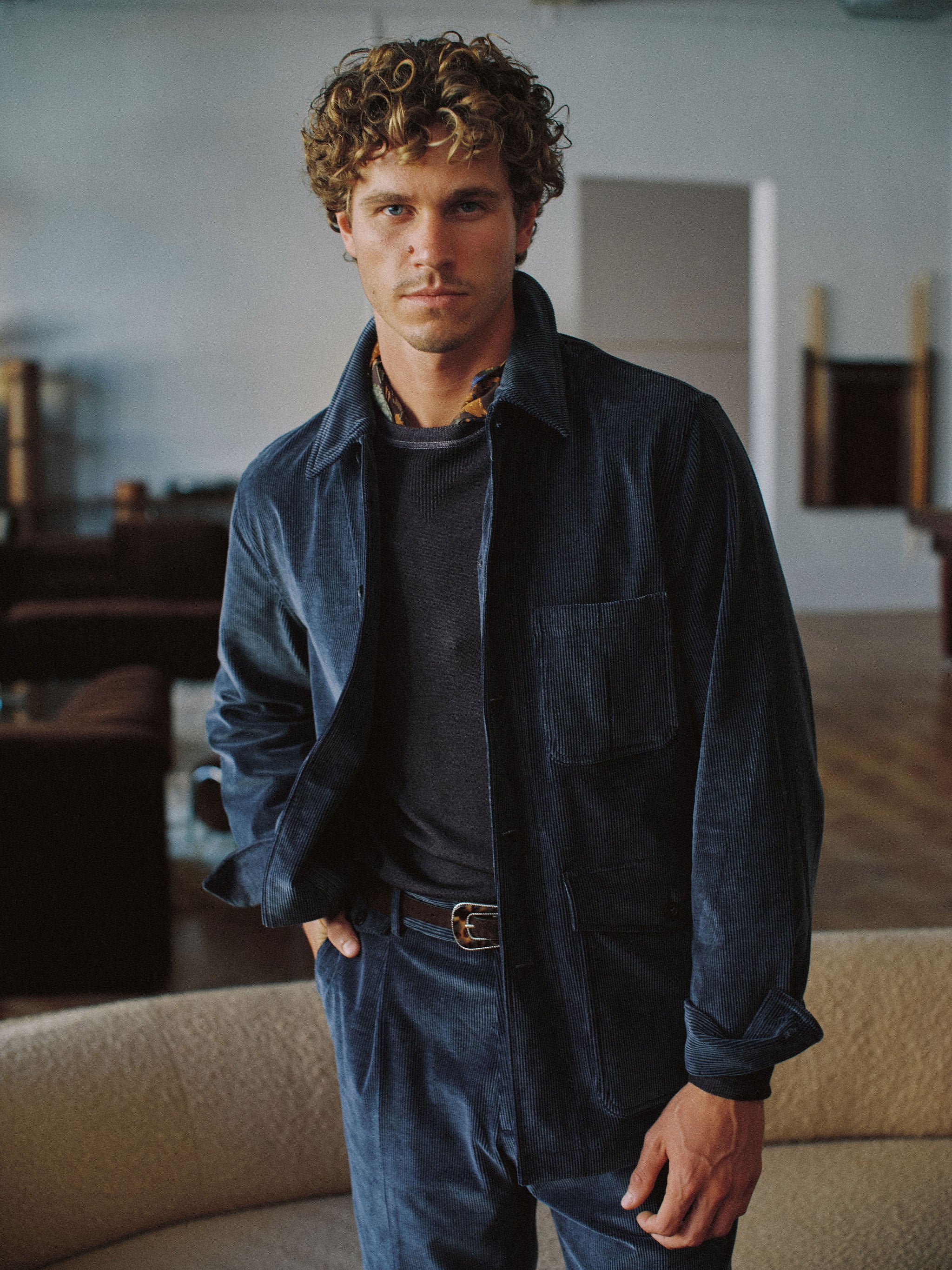 Fitzroy Chore Jacket - Corduroy - Steel Blue
