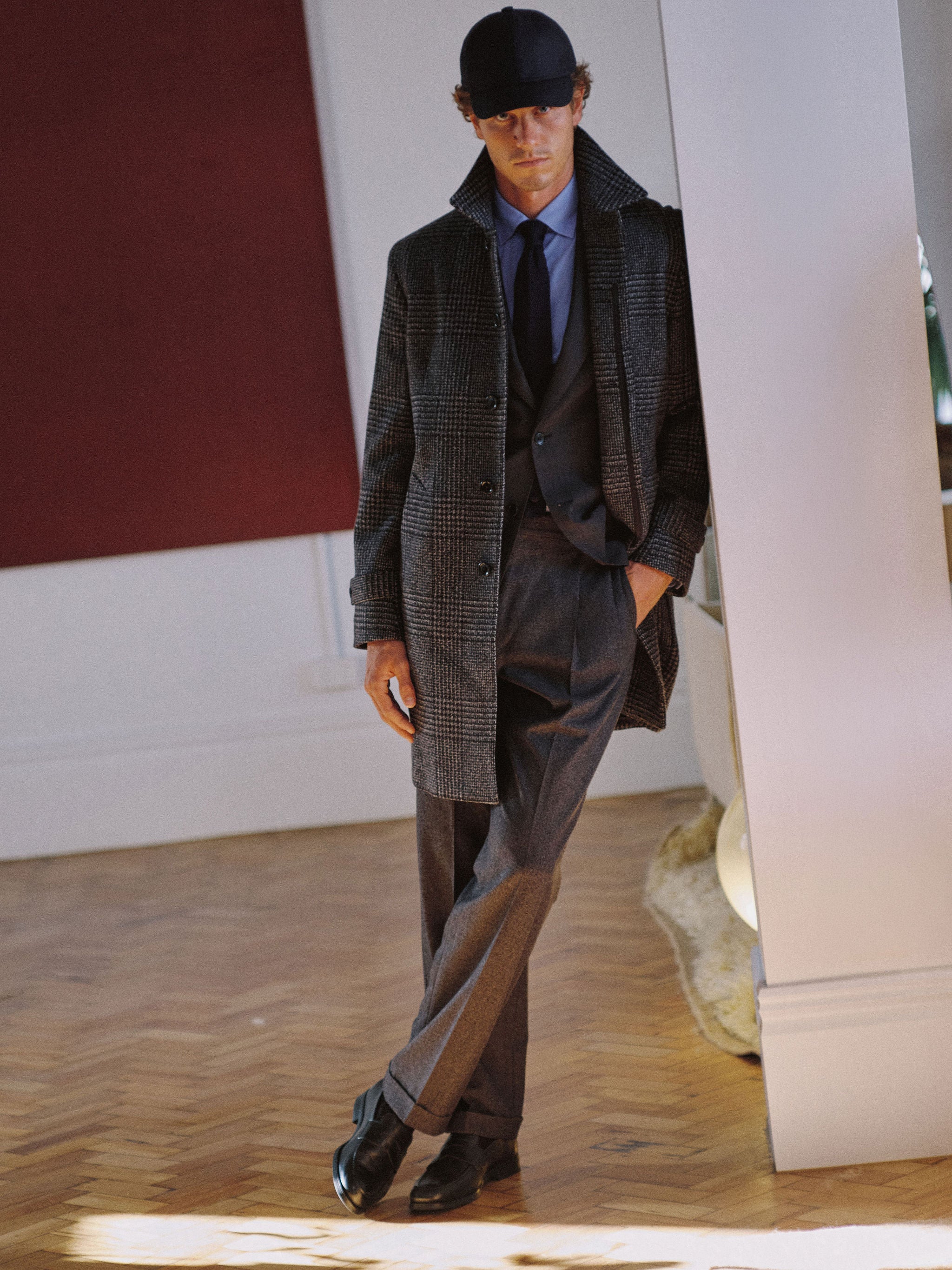 Webster Overcoat - Wool and Cashmere - Slate Grey Prince of Wales