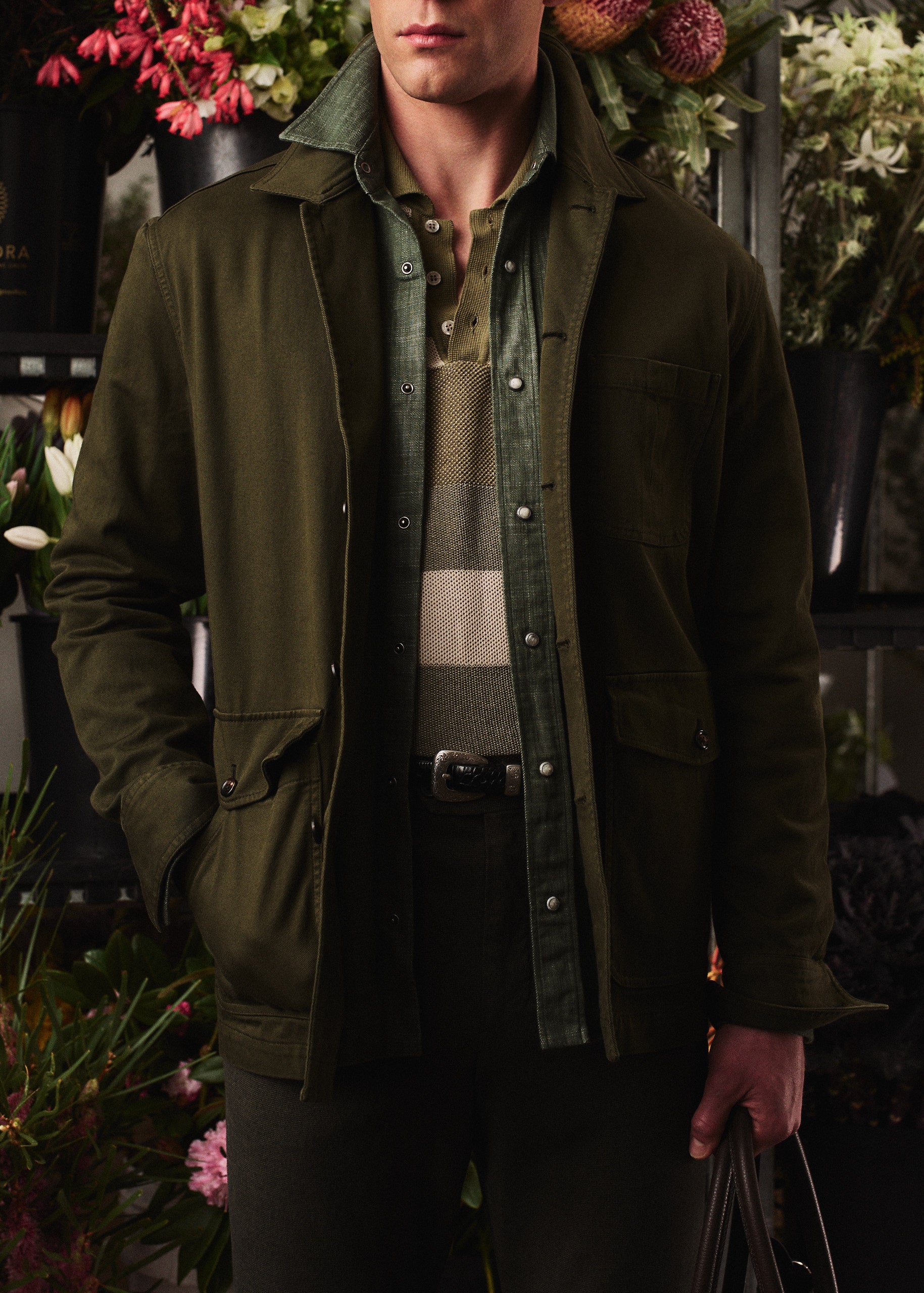 Fitzroy Chore Jacket - Garment-Dyed Cotton - Khaki Green