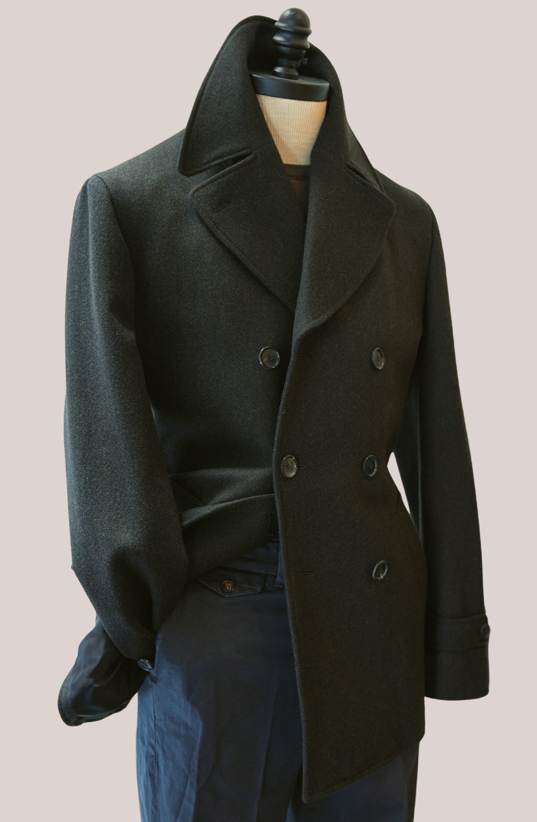 Dunkeld Pea Coat - Olive Twill