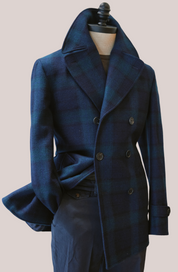 Dunkeld Pea Coat - Black Watch Tartan