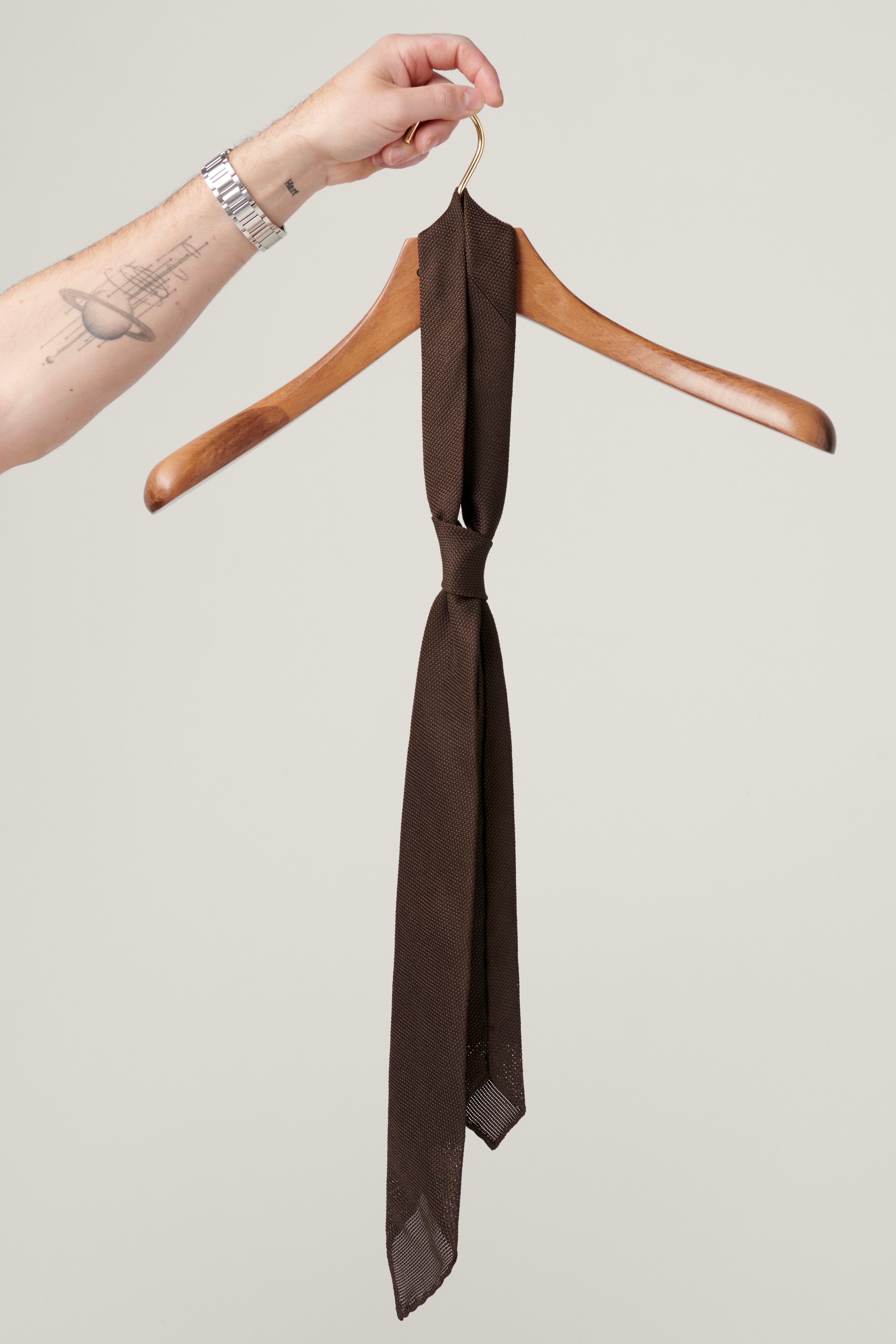 Grenadine Silk Tie - Chocolate