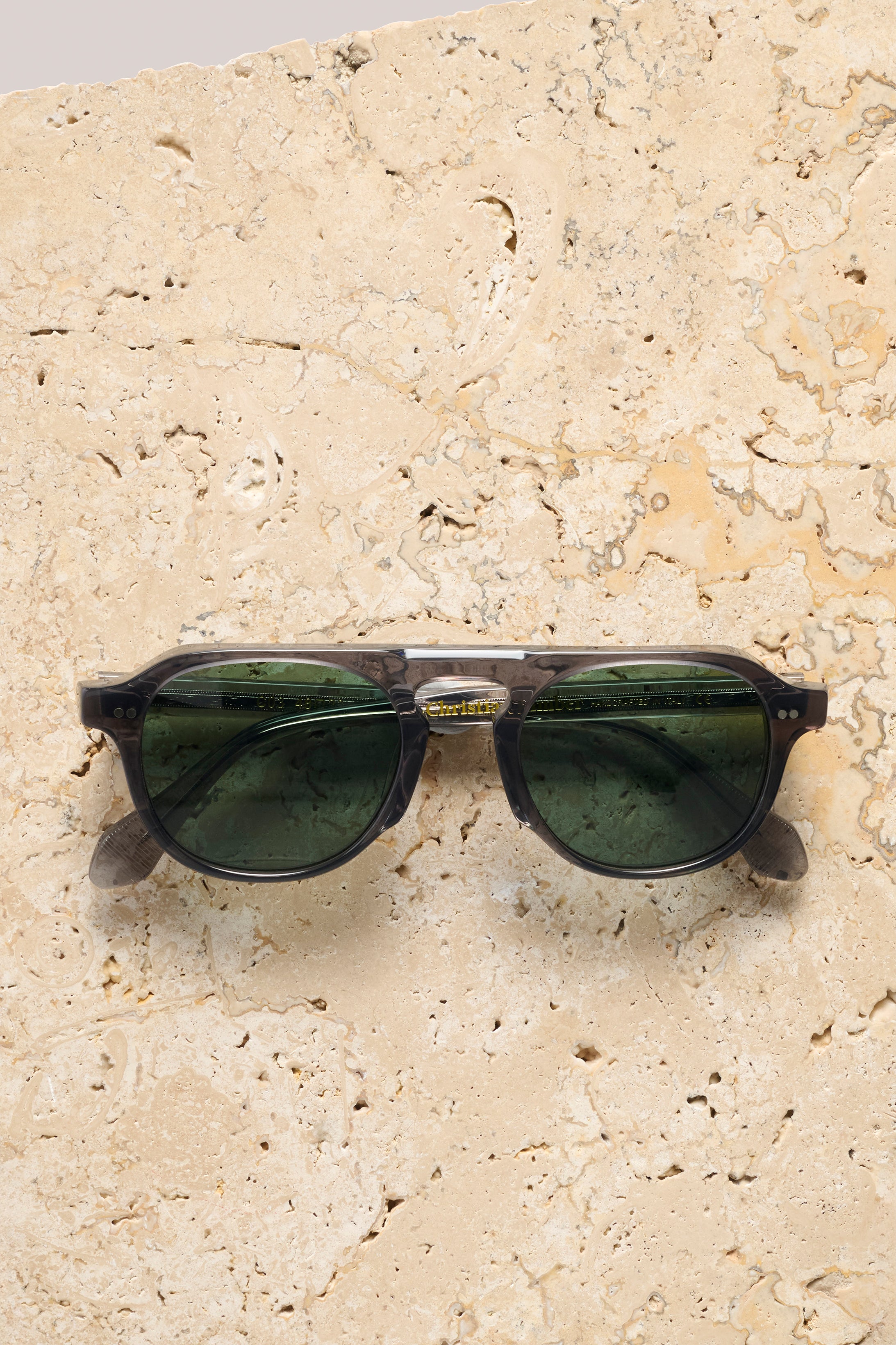 Airey's Aviator Sunglasses - Grey Frame / Green Lens – CHRISTIAN