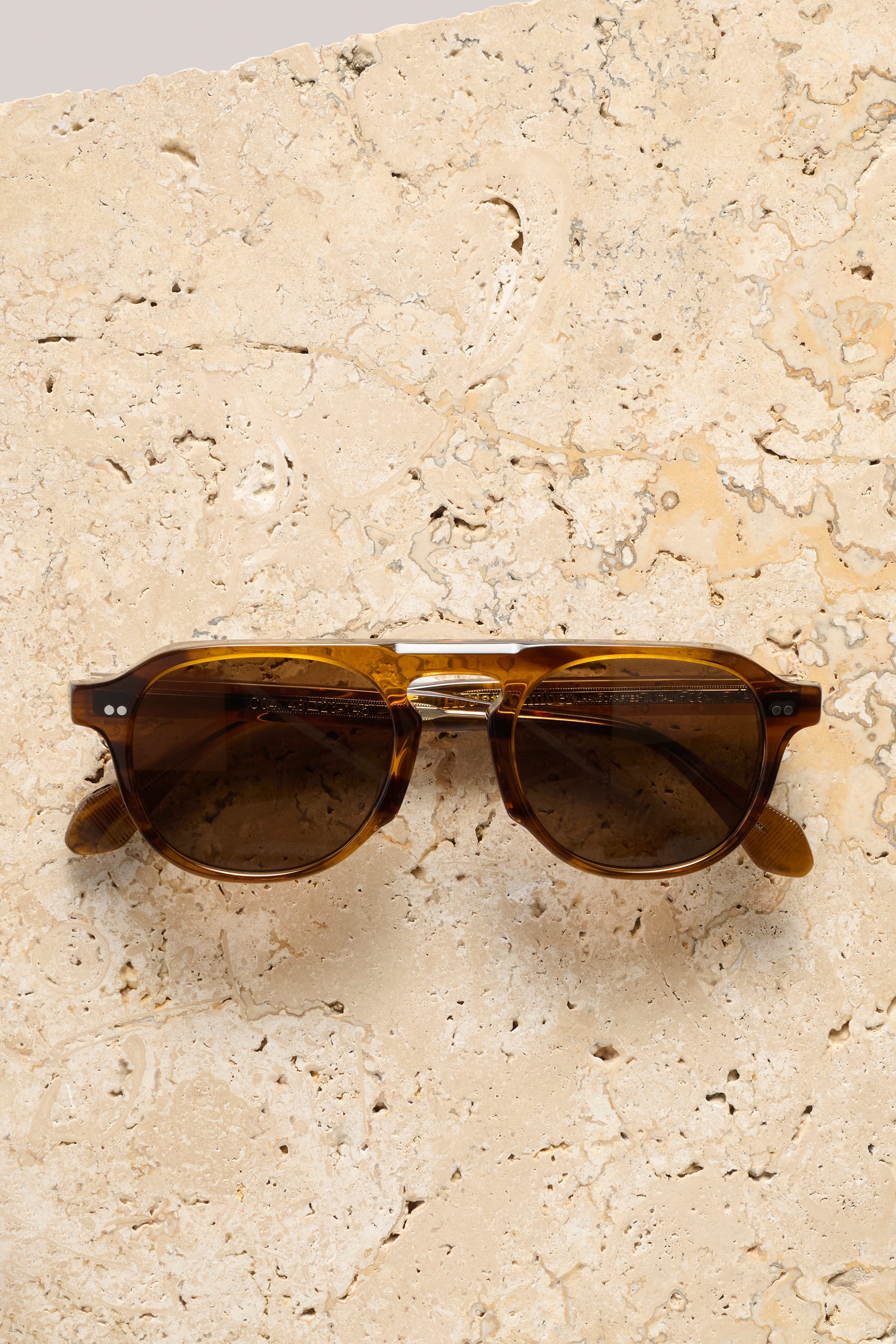 Airey's Aviator Sunglasses - Tortoiseshell Frame / Brown Lens